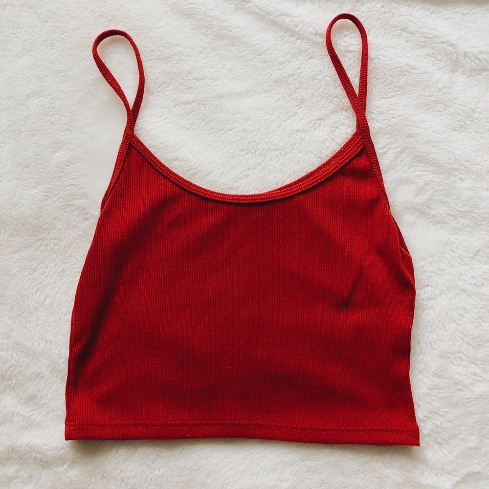 LIKE NEW Brandy Melville cropped red tank top